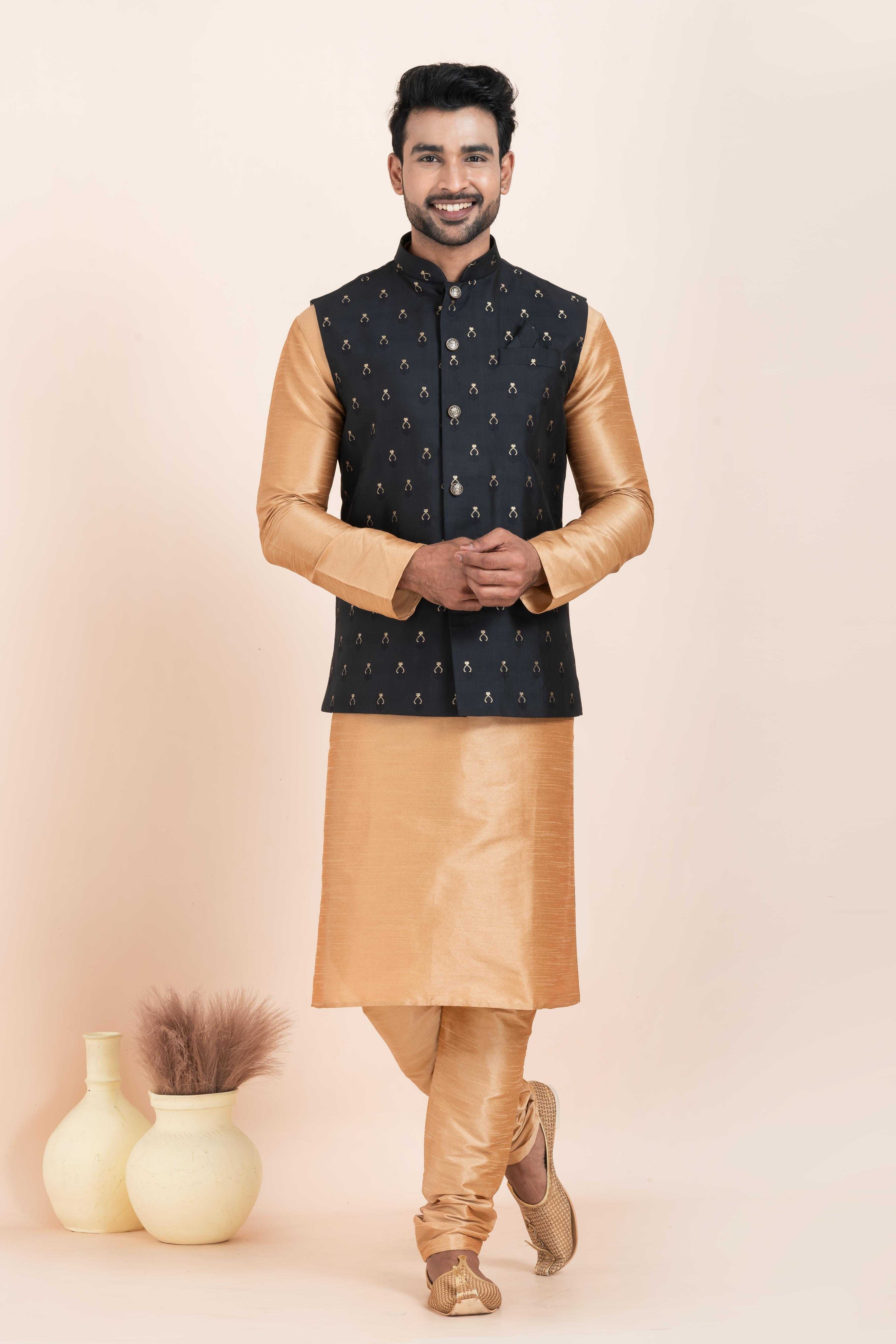 Ynf Banarasi Soft Silk RIN223 2381B Mens Wear Wholesale Nehru Jacket Festive & Wedding Coats Modi Jackets Manufacturer