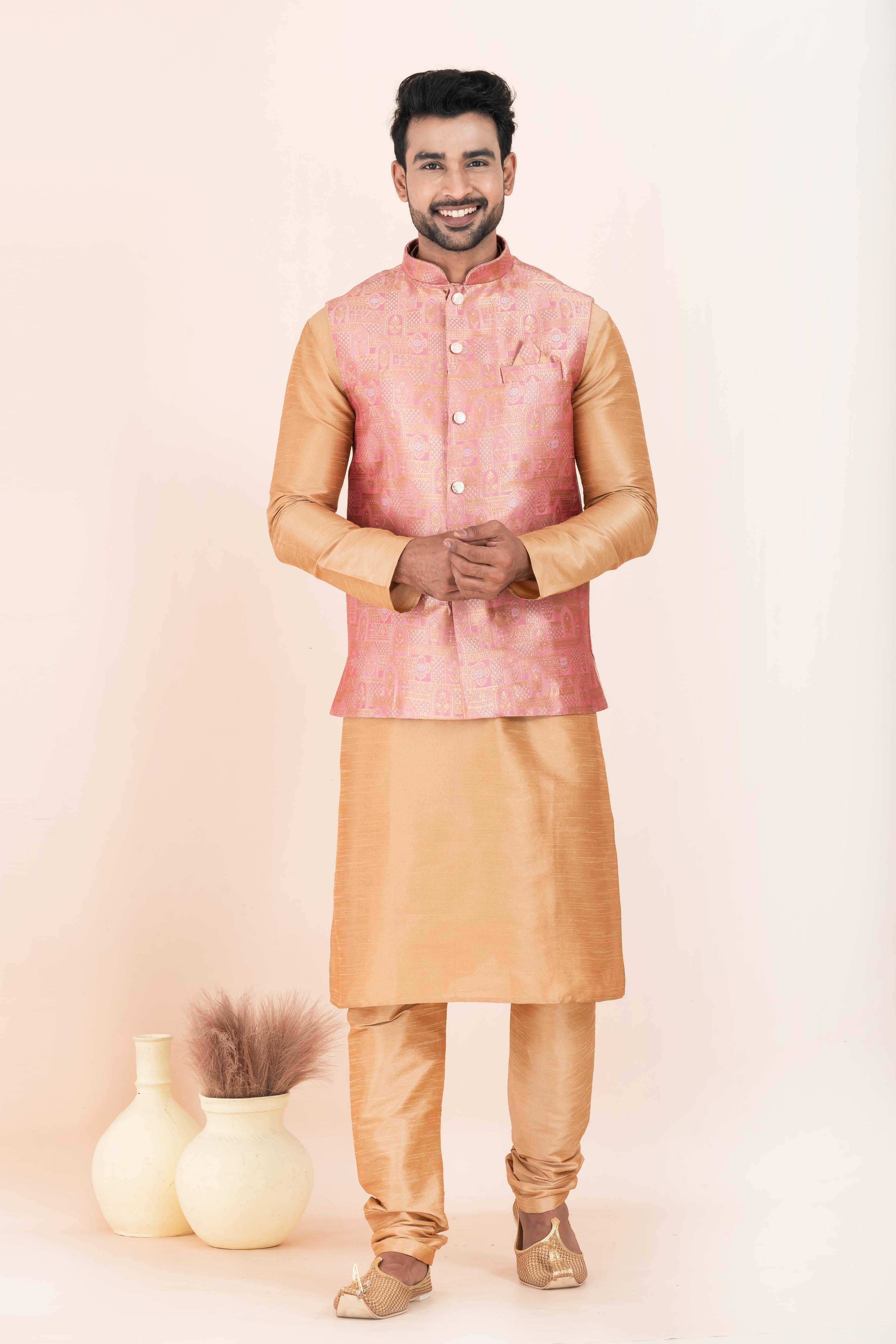 Ynf Banarasi Soft Silk RIN223 2382C Mens Wear Wholesale Nehru Jacket Festive & Wedding Coats Modi Jackets Manufacturer