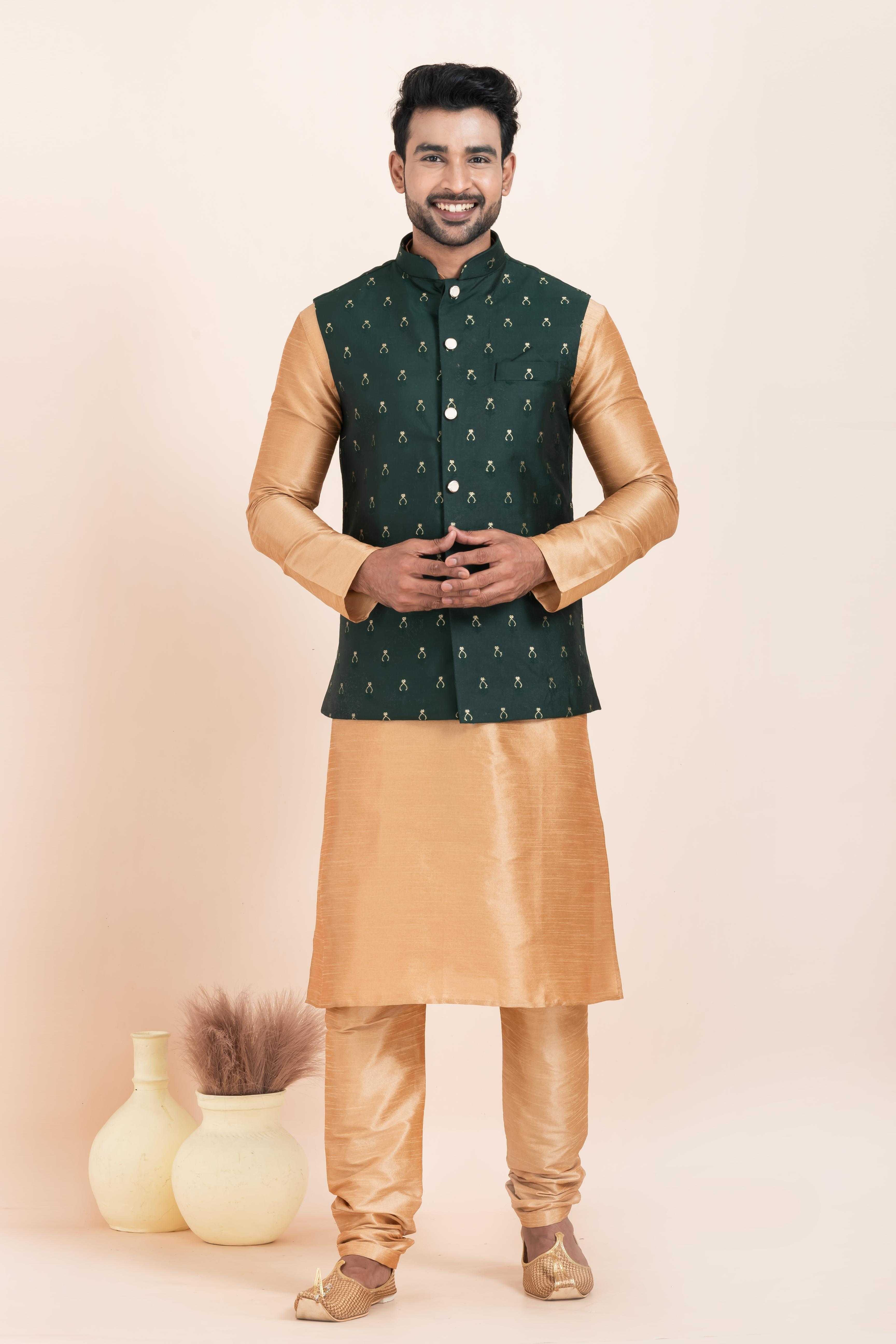 Ynf Banarasi Soft Silk RIN223 2384C Mens Wear Wholesale Nehru Jacket Festive & Wedding Coats Modi Jackets Manufacturer