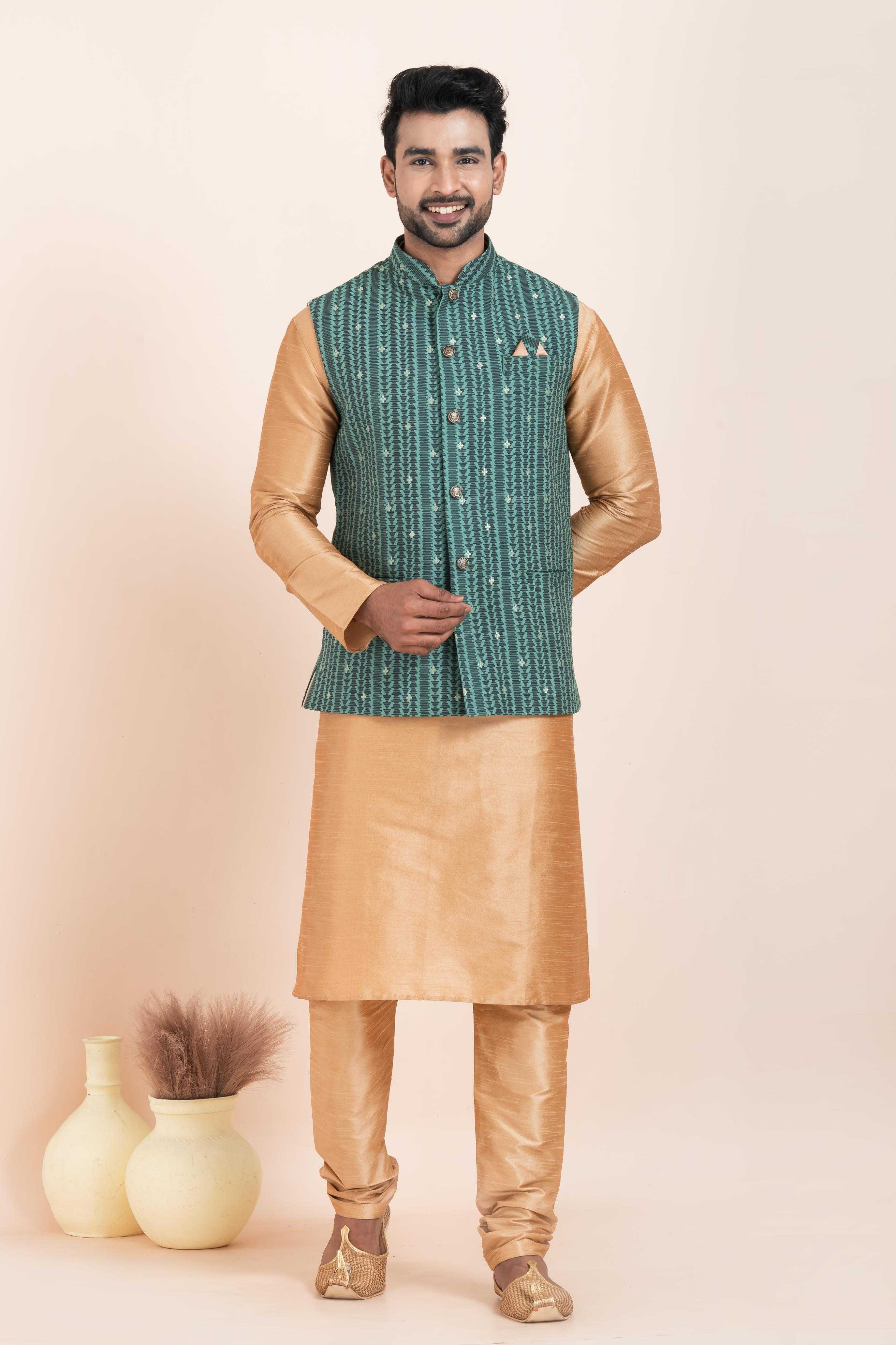 Ynf Banarasi Soft Silk RIN223 2385C Mens Wear Wholesale Nehru Jacket Festive & Wedding Coats Modi Jackets Manufacturer