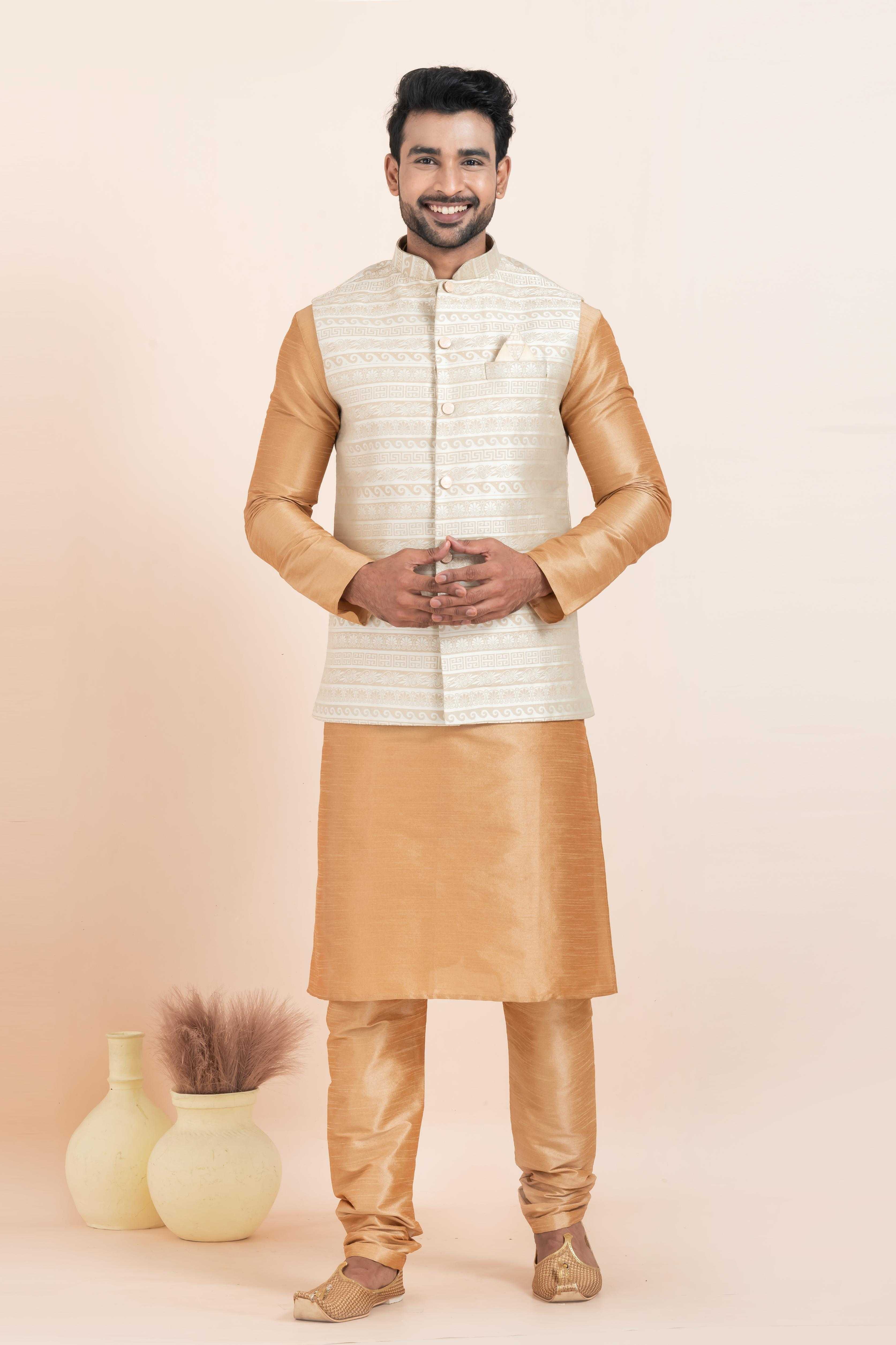 Ynf Banarasi Soft Silk RIN223 2387A Mens Wear Wholesale Nehru Jacket Festive & Wedding Coats Modi Jackets Manufacturer