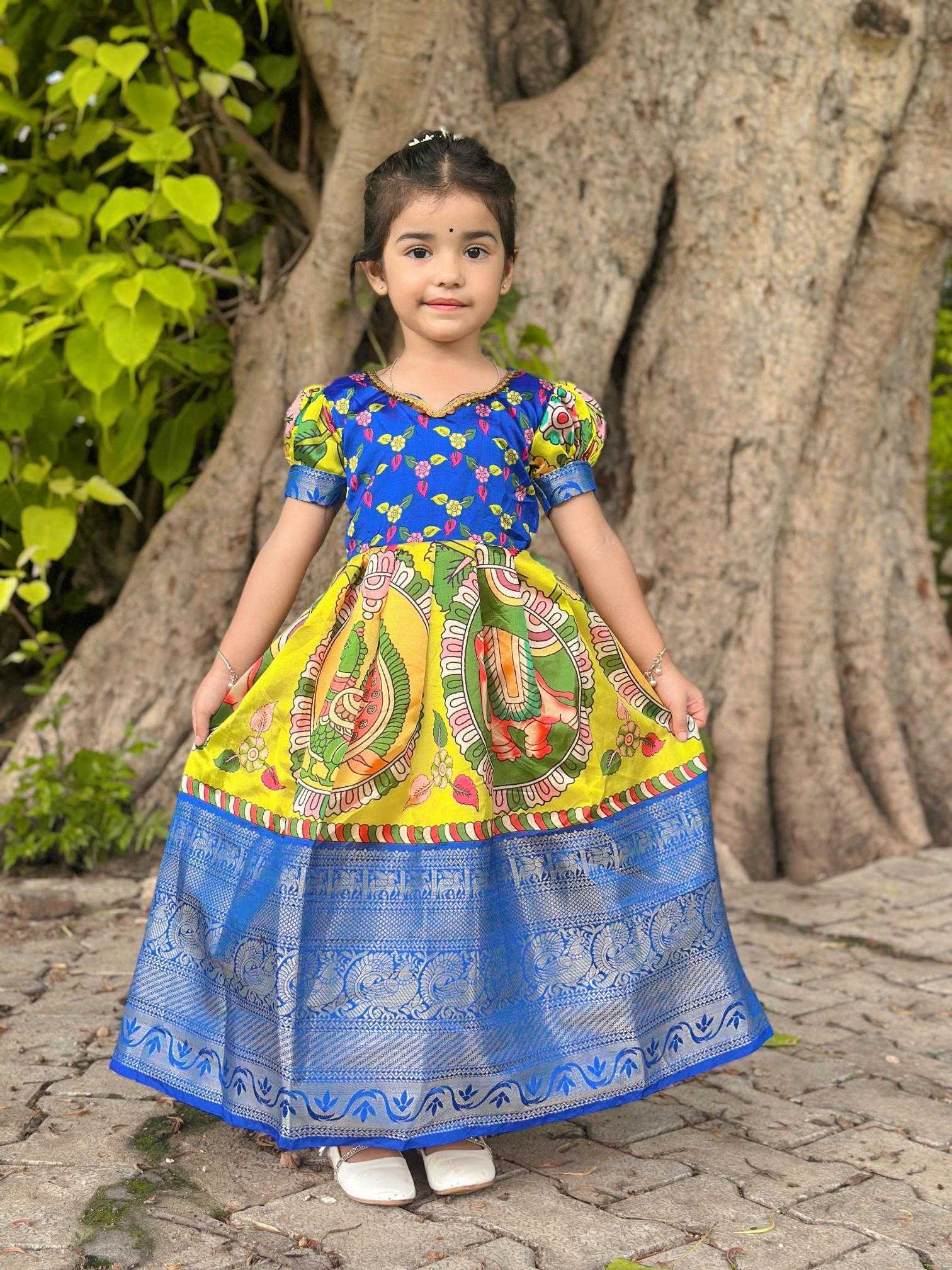 Ynf Banarasi Soft Silk RIN235 Kids Wear Wholesale Kids Gown Kids Ethnic Gowns Manufacturer