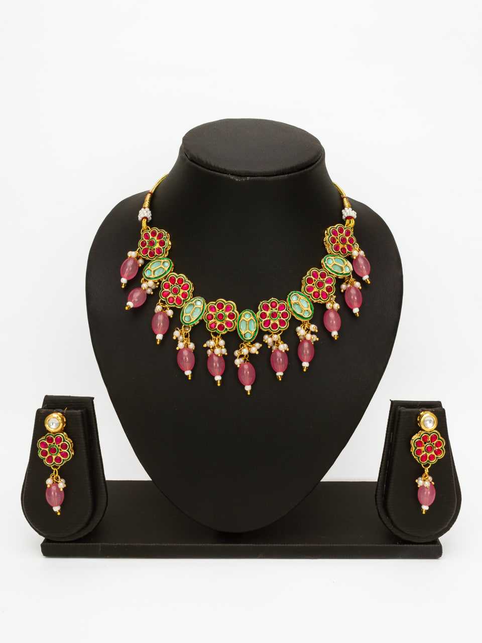 Ynf Brass KESH105 NK4737 Womens Jewellery Wholesale Kundan Pendant Sets Artificial Pendant Set Manufacturer
