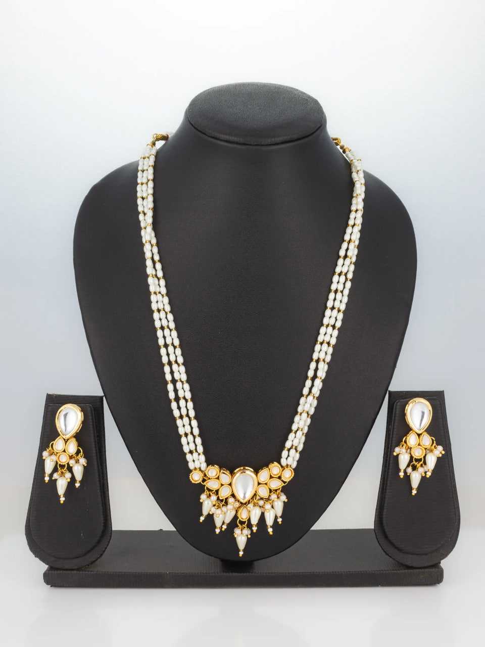 Ynf Brass KESH105 NK4747 Womens Jewellery Wholesale Long Sets Fancy Mala Necklaces Kundan Pendant Sets Manufacturer