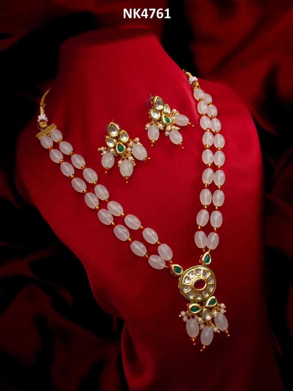 Ynf Brass KESH105 NK4761 Womens Jewellery Wholesale Long Sets Fancy Mala Necklaces Kundan Pendant Sets Manufacturer