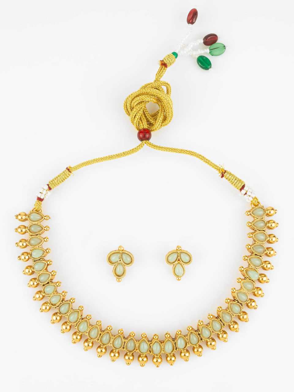 Ynf Brass KESH105 NK4823 Womens Jewellery Wholesale Necklaces Set Golden Necklace Set Manufacturer