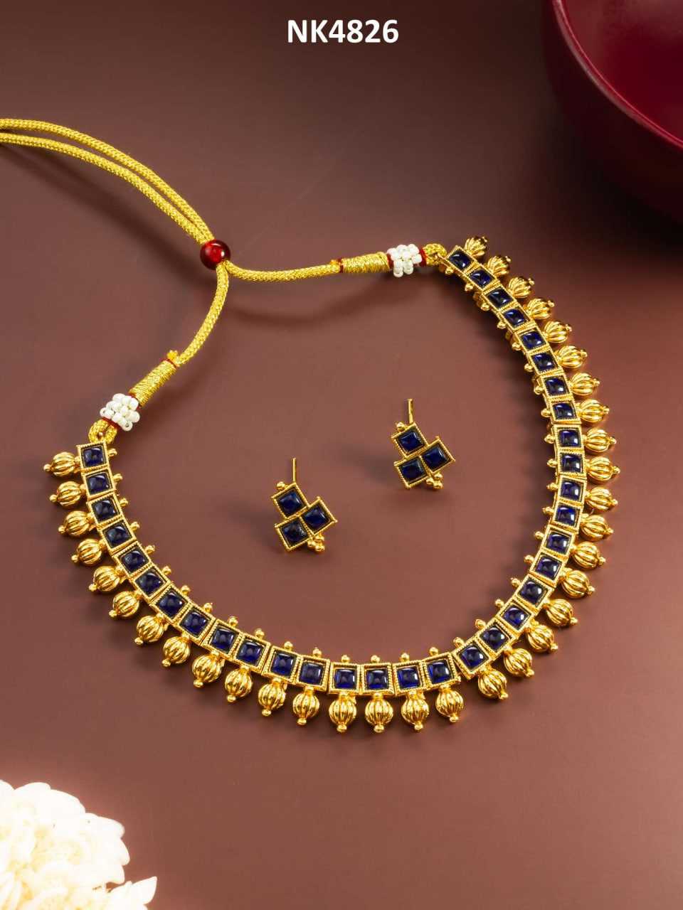 Ynf Brass KESH105 NK4826 Womens Jewellery Wholesale Necklaces Set Golden Necklace Set Manufacturer