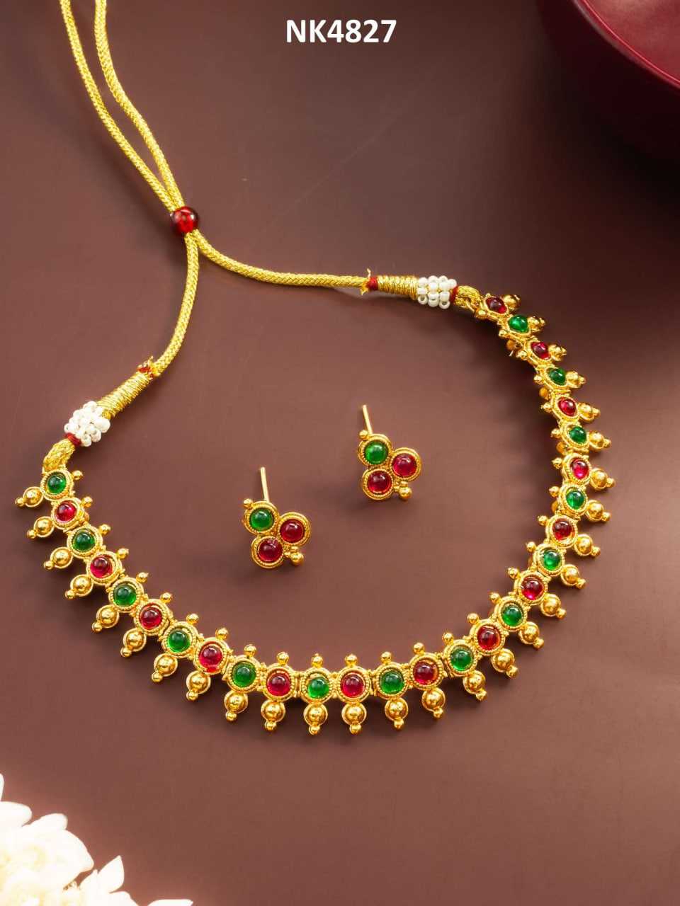 Ynf Brass KESH105 NK4827 Womens Jewellery Wholesale Necklaces Set Golden Necklace Set Manufacturer