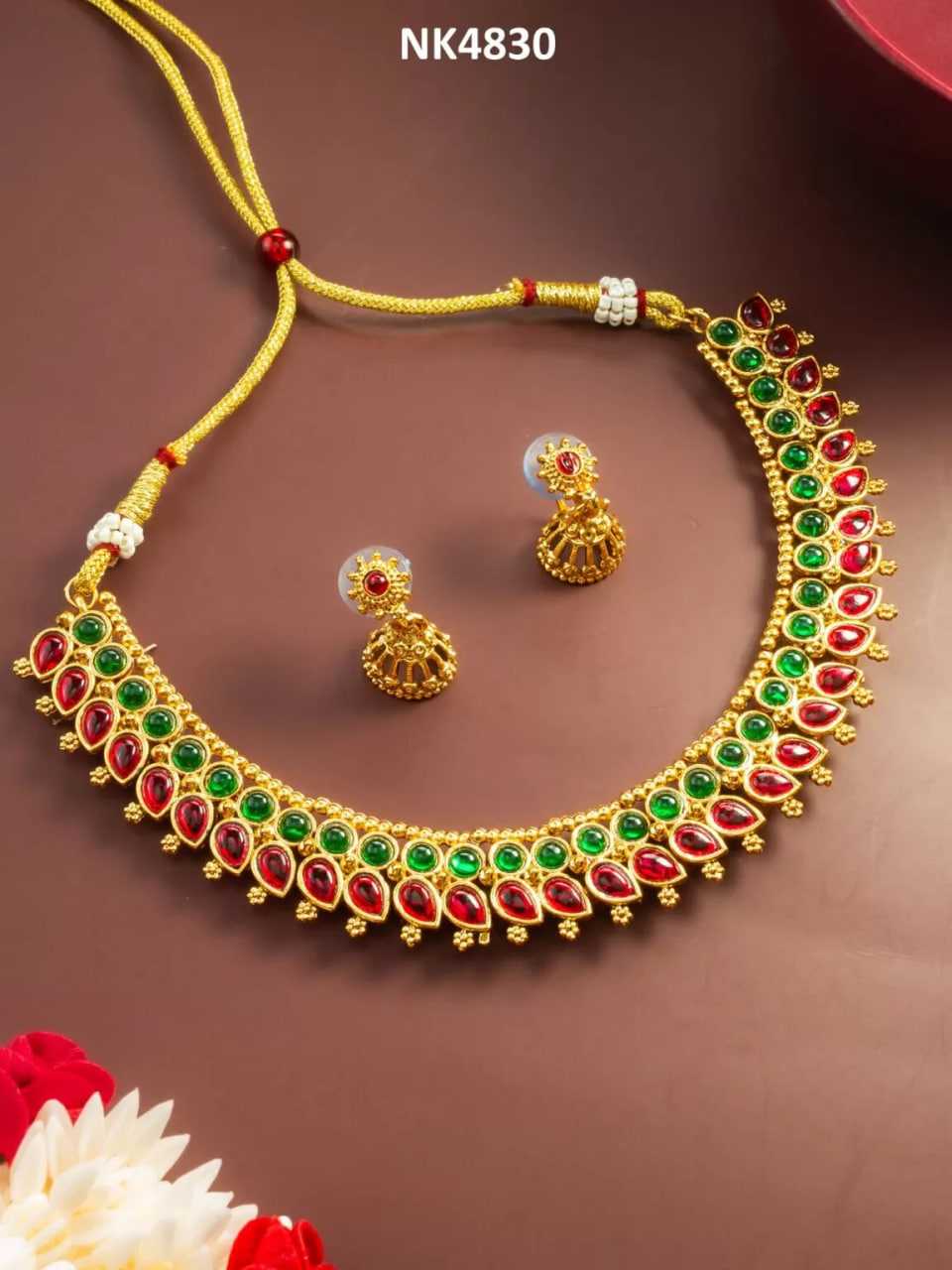 Ynf Brass KESH105 NK4830 Womens Jewellery Wholesale Necklaces Set Golden Necklace Set Manufacturer