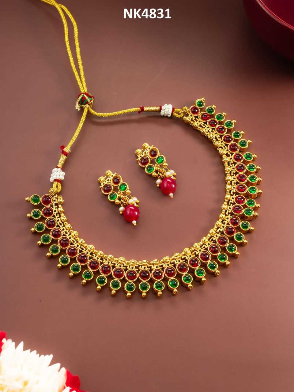 Ynf Brass KESH105 NK4831 Womens Jewellery Wholesale Necklaces Set Golden Necklace Set Manufacturer