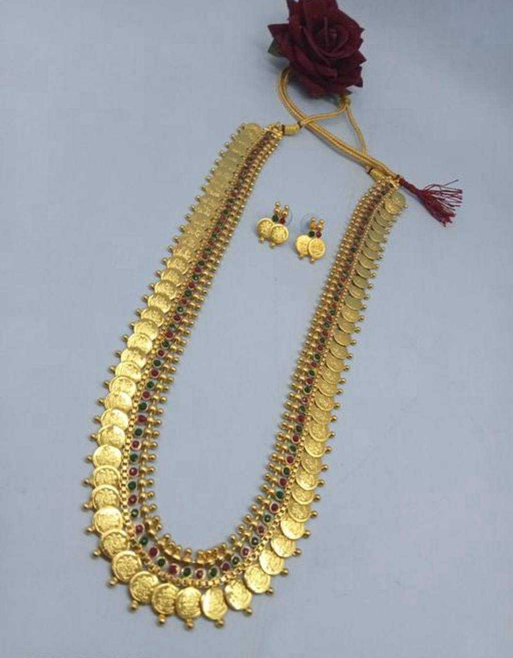 Ynf Brass KESH483 Womens Jewellery Wholesale Long Sets Golden Necklace Set Manufacturer