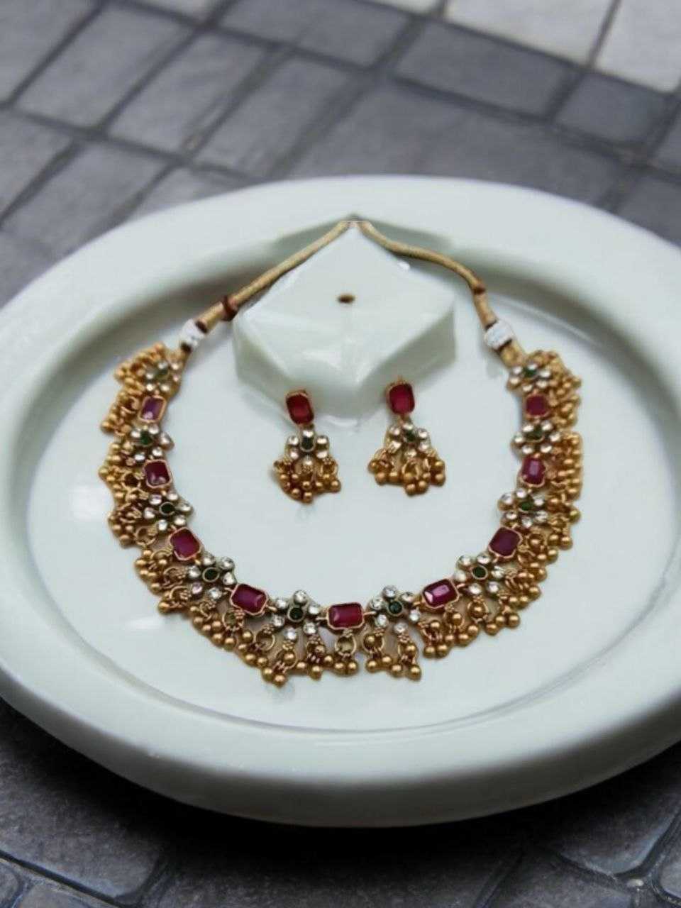 Ynf Brass KESH483 Womens Jewellery Wholesale Necklaces Set Golden Necklace Set Manufacturer