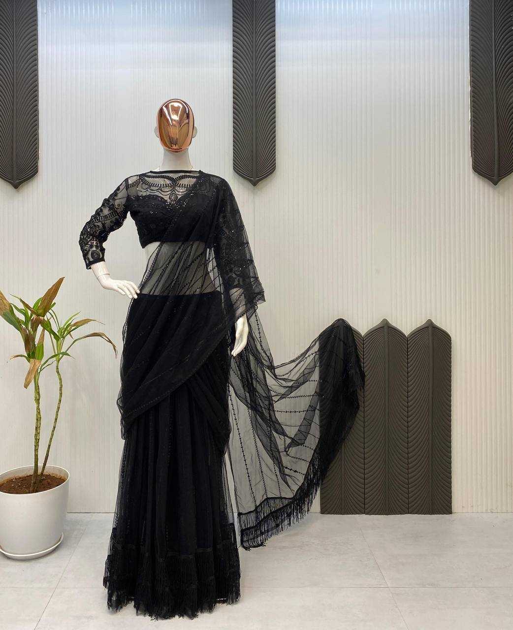 Ynf Butterfly Net RIN141 1963 Sarees Western Wears Festive Collections Wholesale Lehenga Sarees Net Sarees Embroidered Sarees Manufacturer