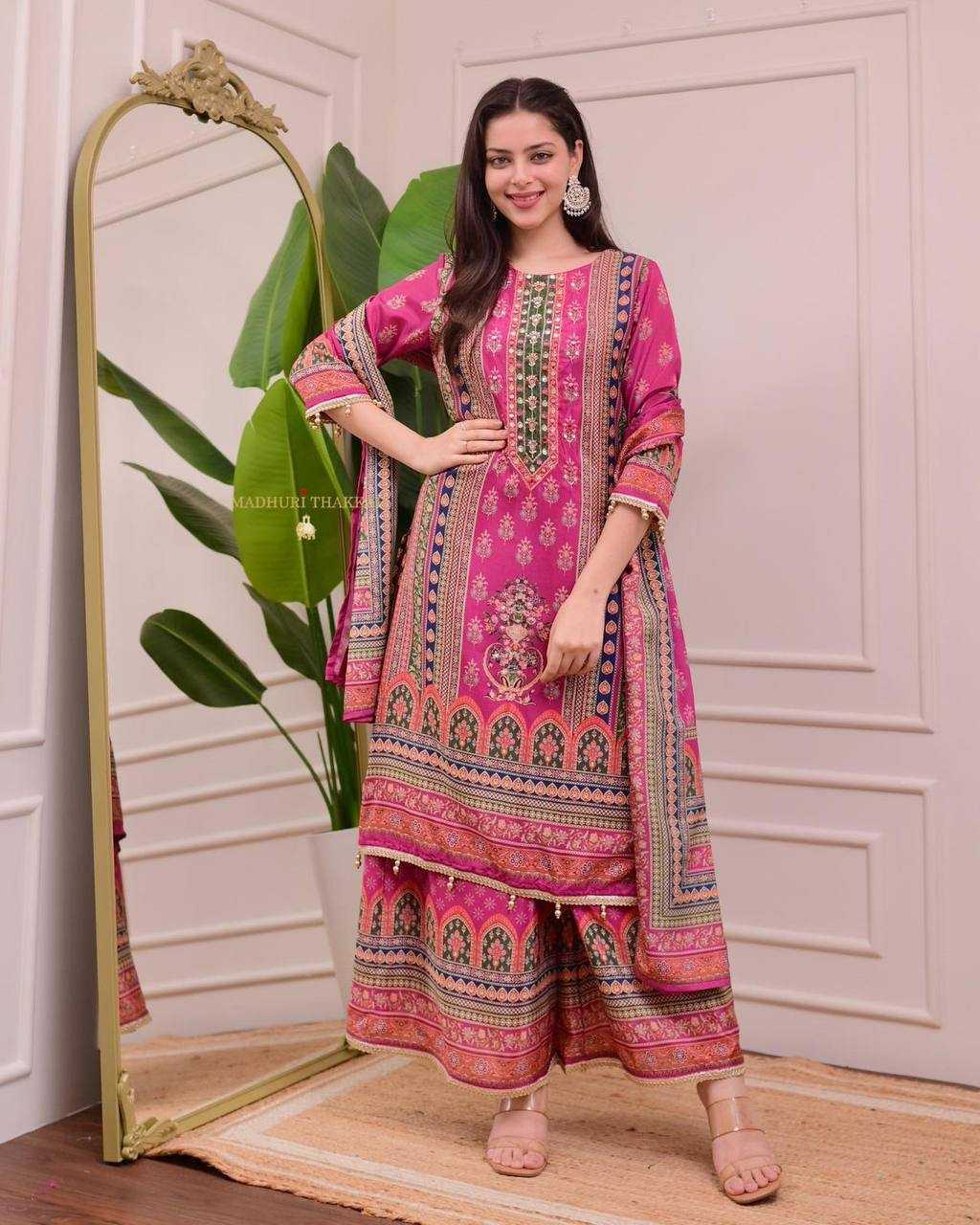 Ynf Chanderi Silk KESH501 FAIRY Suits & Dresses Wholesale Ladies Suits Sharara Salwar Suits Printed Suits Chanderi Suit Manufacturer