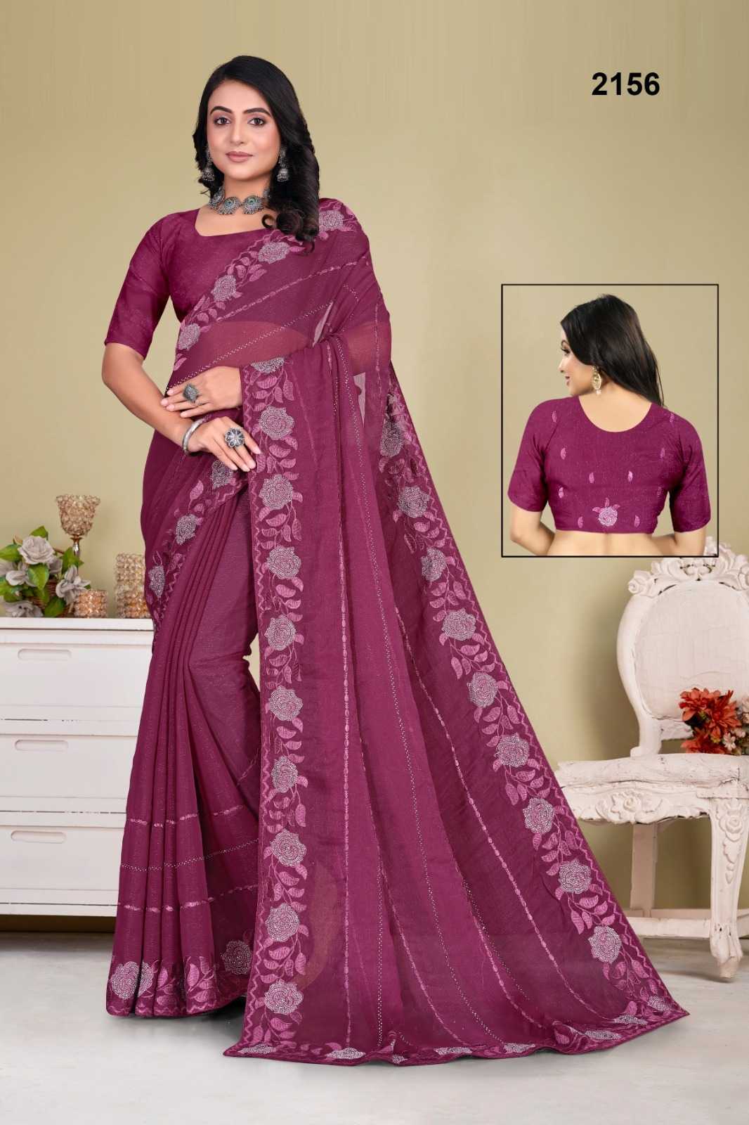 Ynf Chiffon KESH114 2156 Sarees Wholesale Designer Sarees Stone Work Saree Traditional Sarees Manufacturer