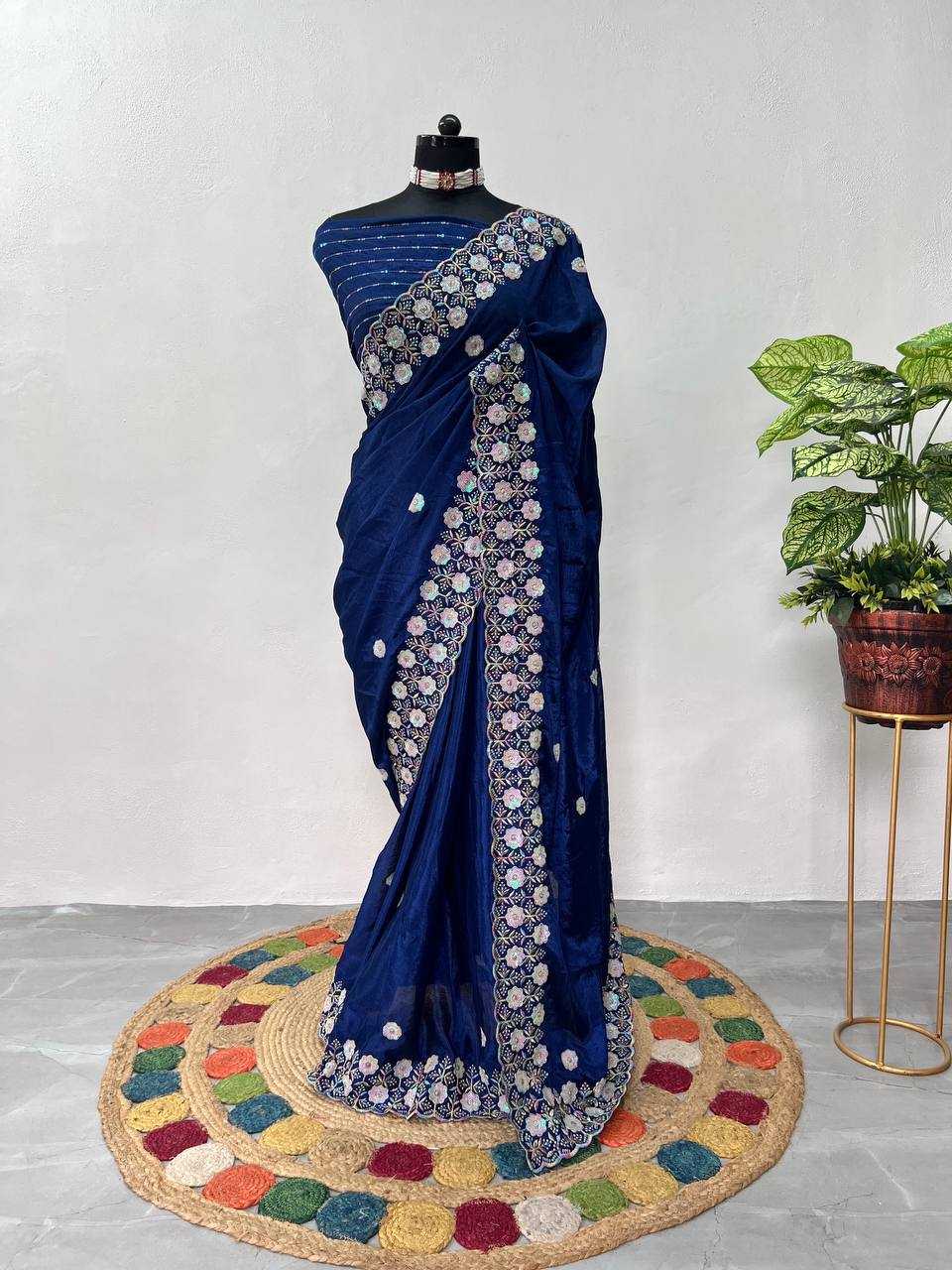Ynf Chiffon KESH543 108 Sarees Wholesale Party Wear Sarees Fancy Sarees Embroidered Sarees Manufacturer