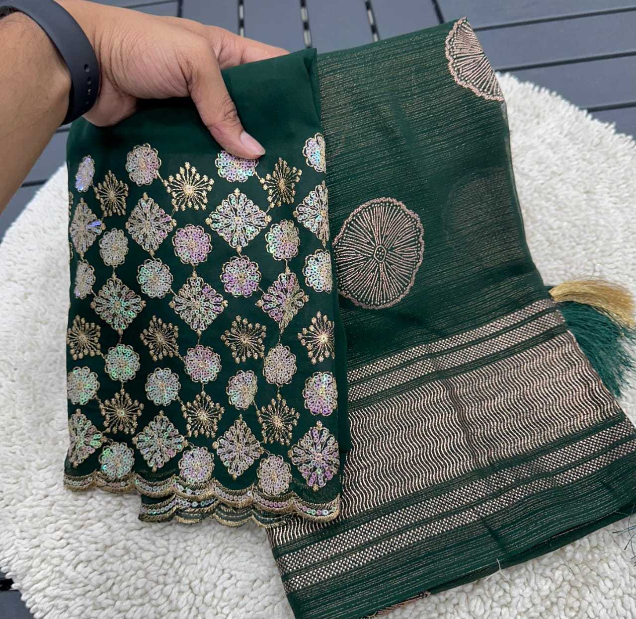 Ynf Chiffon RIN171 490 Sarees Wholesale Designer Sarees Chiffon Sarees Embroidered Sarees Manufacturer