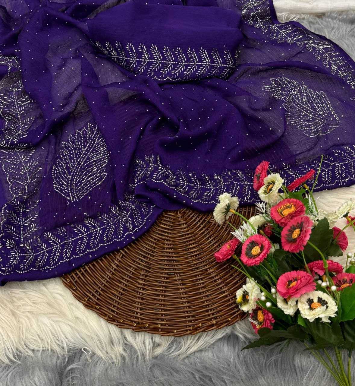 Ynf Chiffon RIN171 905 Sarees Wedding Collections Festive Collections Wholesale Chiffon Sarees Cutwork Saree Sarees With Blouse Manufacturer