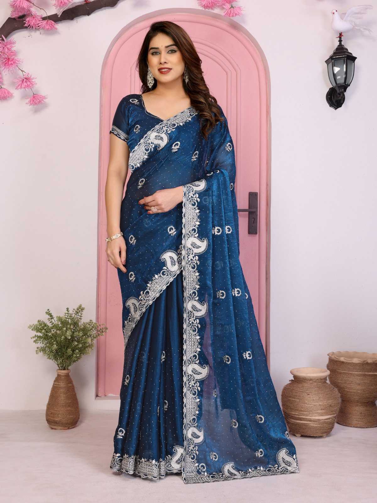 Ynf Chiffon RIN188 Hammers4 Sarees Wholesale Fancy Sarees Chiffon Sarees Embroidered Sarees Manufacturer