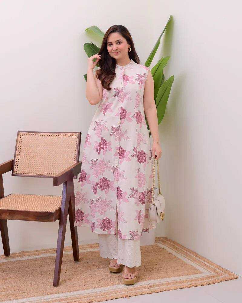 Ynf Chikan KESH501 light pink Kurti Wholesale Casual Kurtis Embroidered Kurtis Chikankari Kurtis Manufacturer