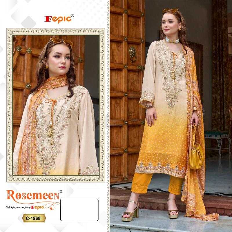 Ynf Chinon KESH446 FEPIC-ROSEMEEN-1968 Suits & Dresses Wholesale Printed Suits Embroidery Suits Handwork Suits Manufacturer