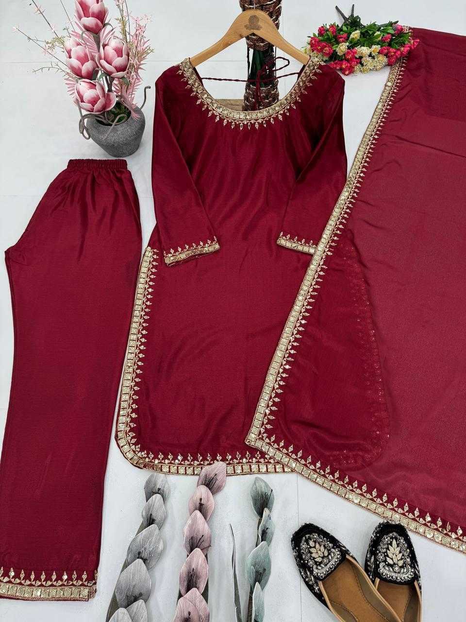 Ynf Chinon KESH512 1684 Suits & Dresses Wholesale Ladies Suits Embroidery Suits Long Kurti Suits Manufacturer