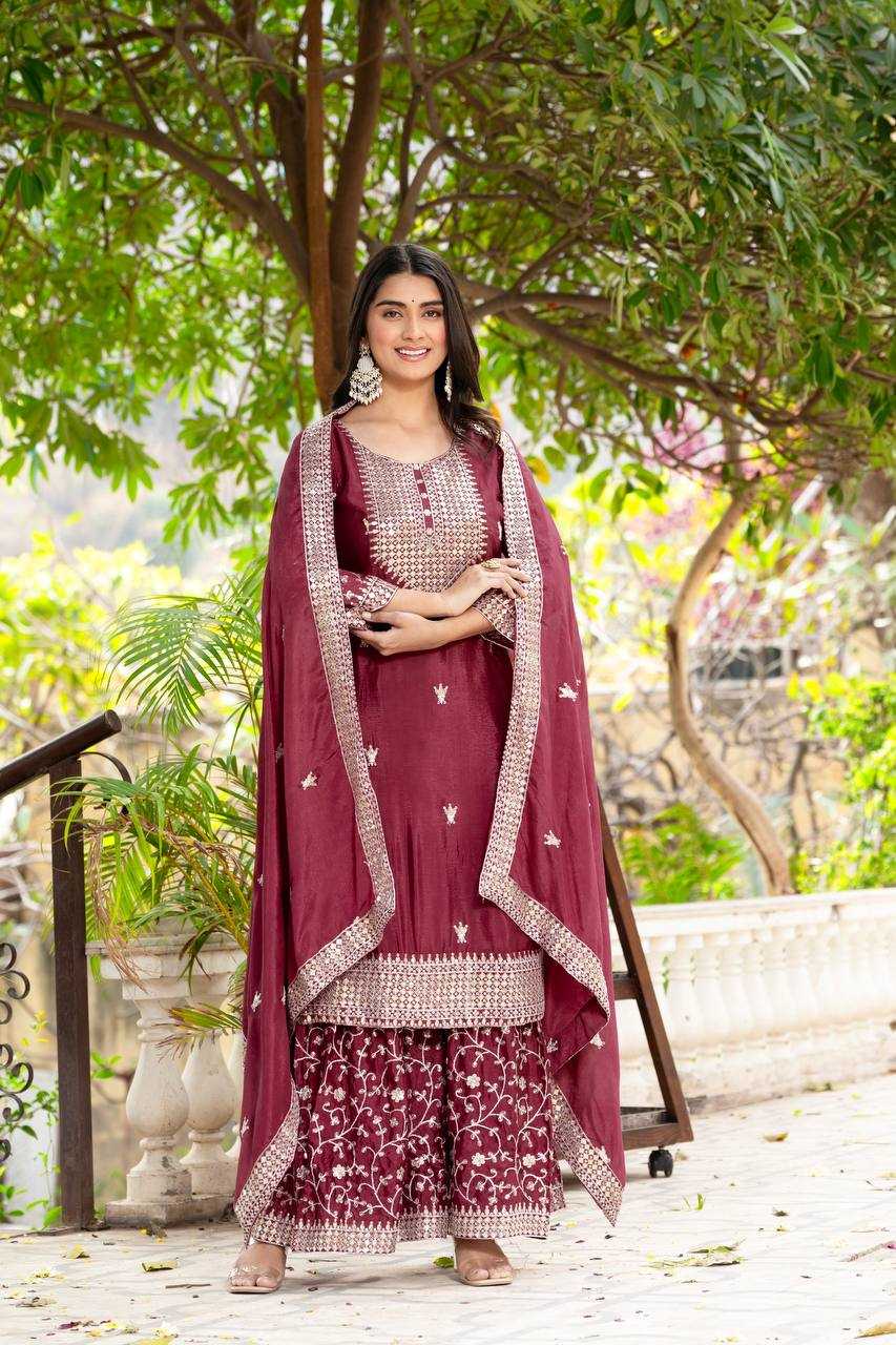 Ynf Chinon KESH533 5084 Suits & Dresses Wholesale Ladies Suits Sharara Salwar Suits Embroidery Suits Wedding Suits Manufacturer