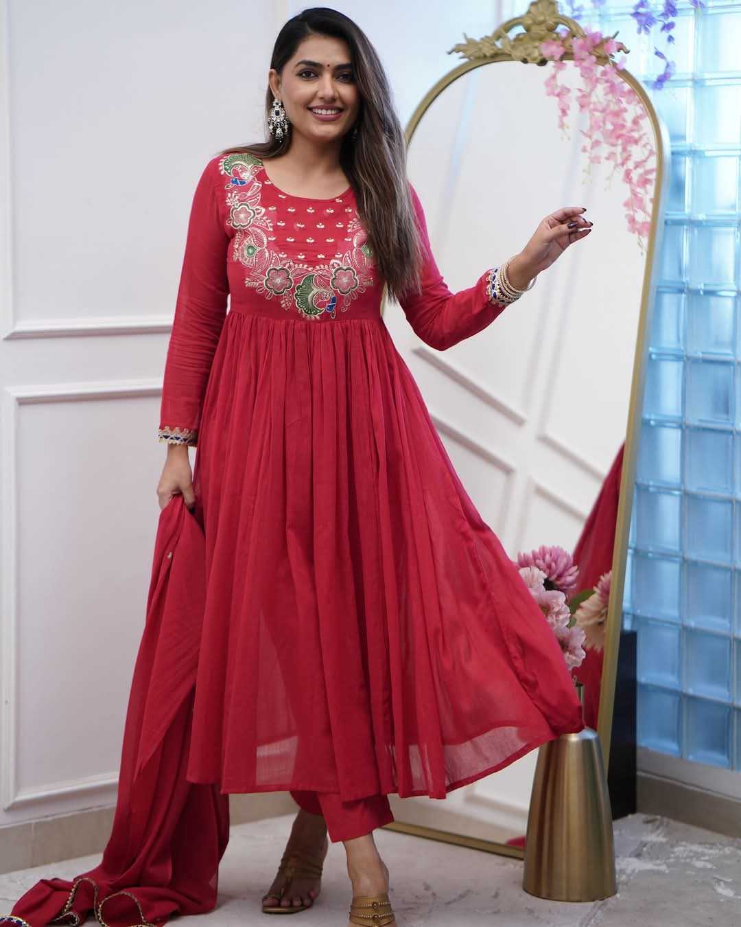 Ynf Chinon KESH545 1019 Gowns Wholesale Printed Gowns Embroidery Gowns Manufacturer