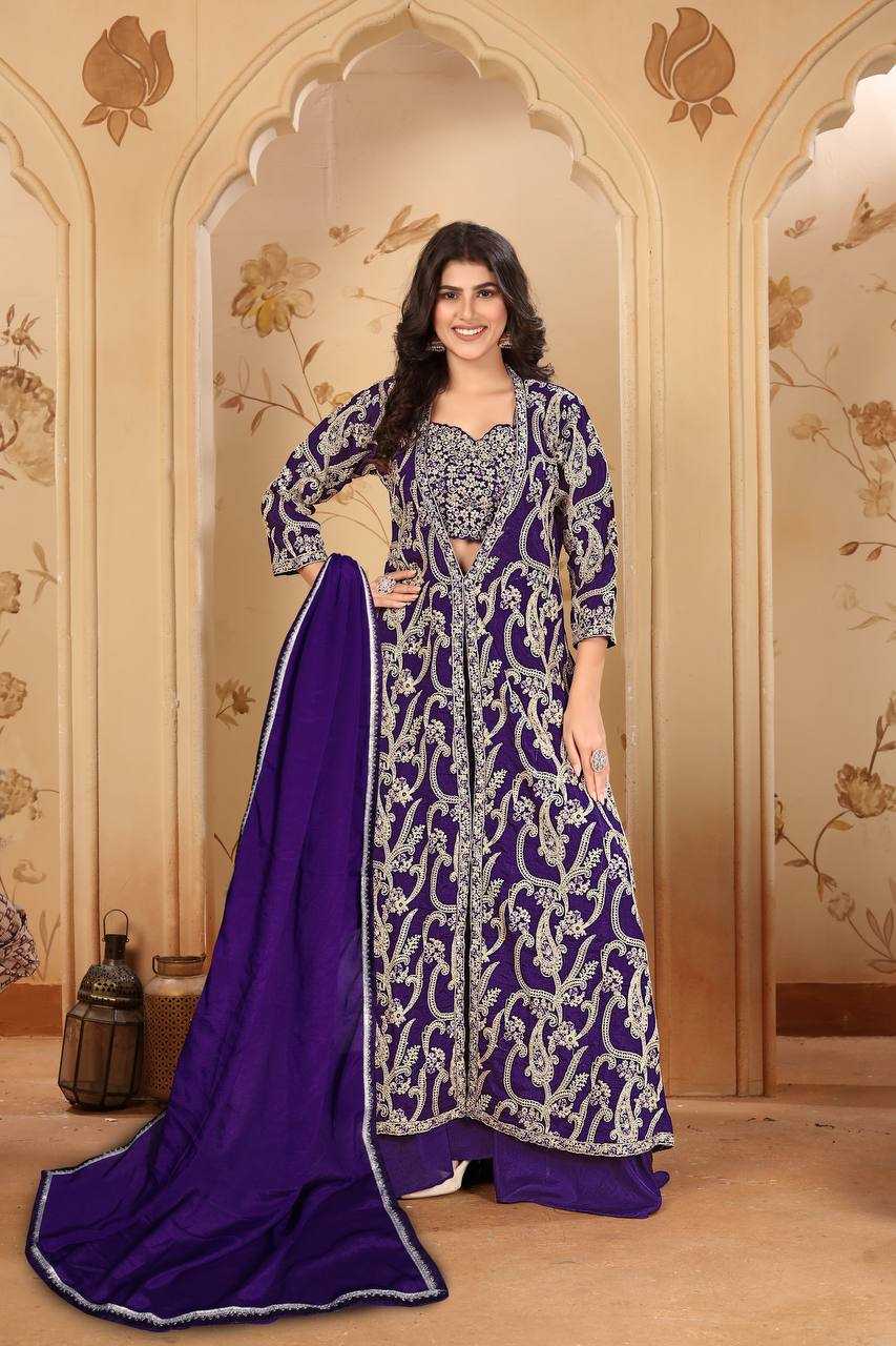 Ynf Chinon KESH546 1248 Suits & Dresses Wholesale Indo Western Dresses Embroidery Suits Manufacturer
