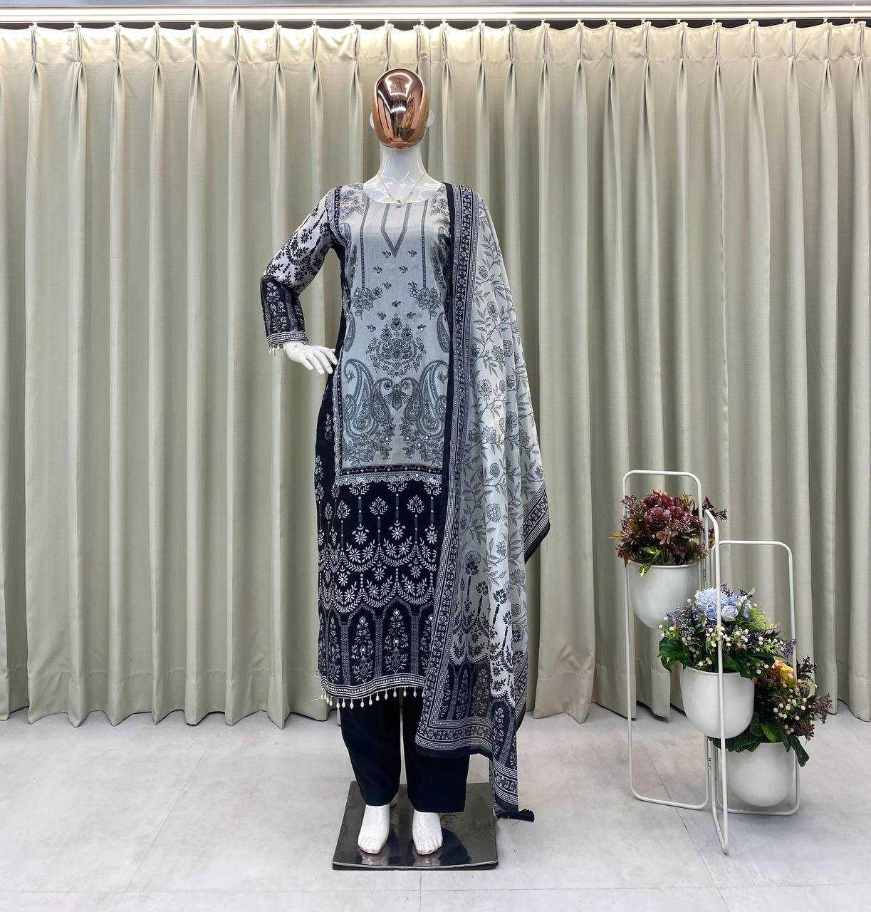 Ynf Chinon RIN110 337 Suits & Dresses Wholesale Ladies Suits Printed Suits Party wear suits Manufacturer
