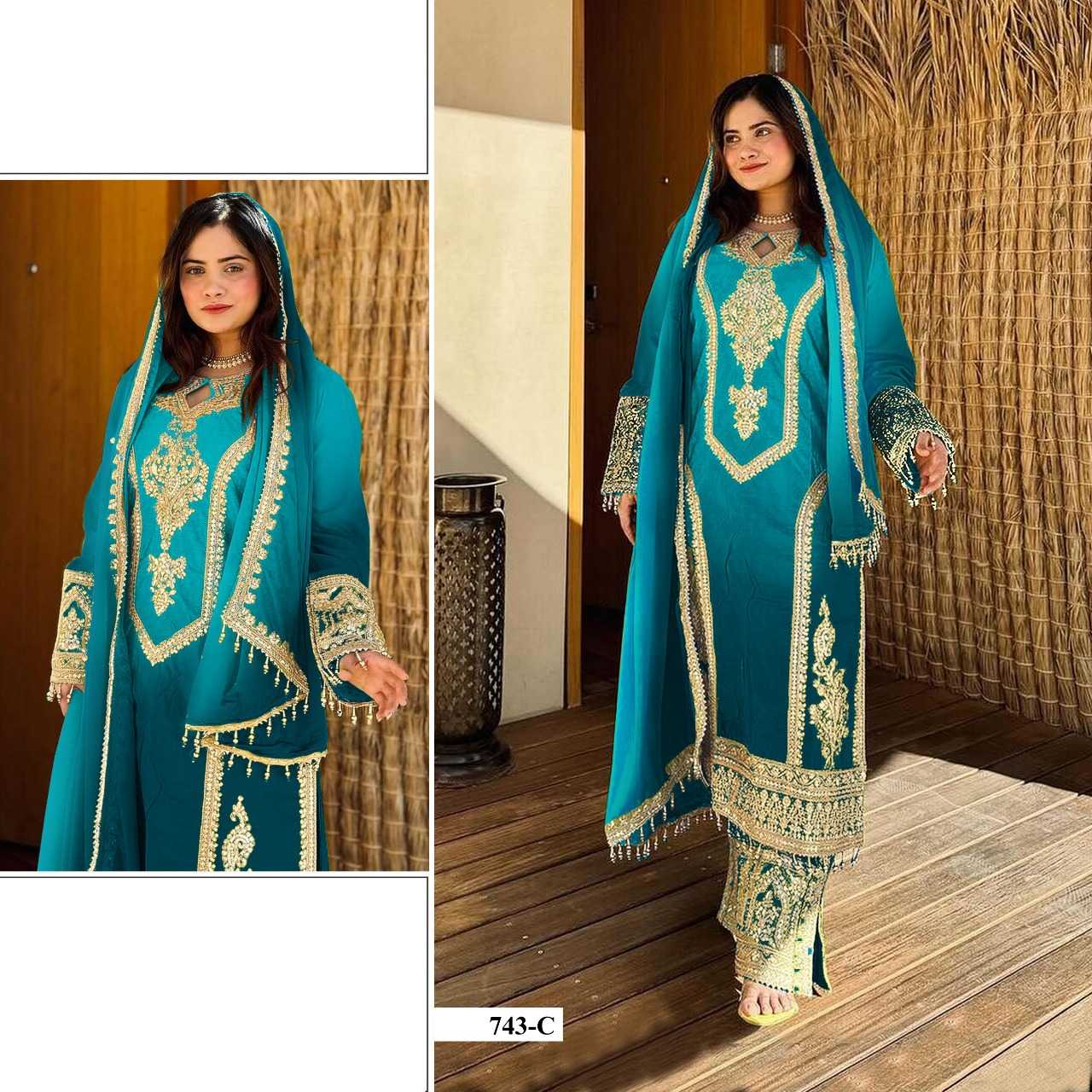 Ynf Chinon RIN197 4877 Suits & Dresses Wholesale Embroidery Suits Bridal Suits Designer Suits Manufacturer
