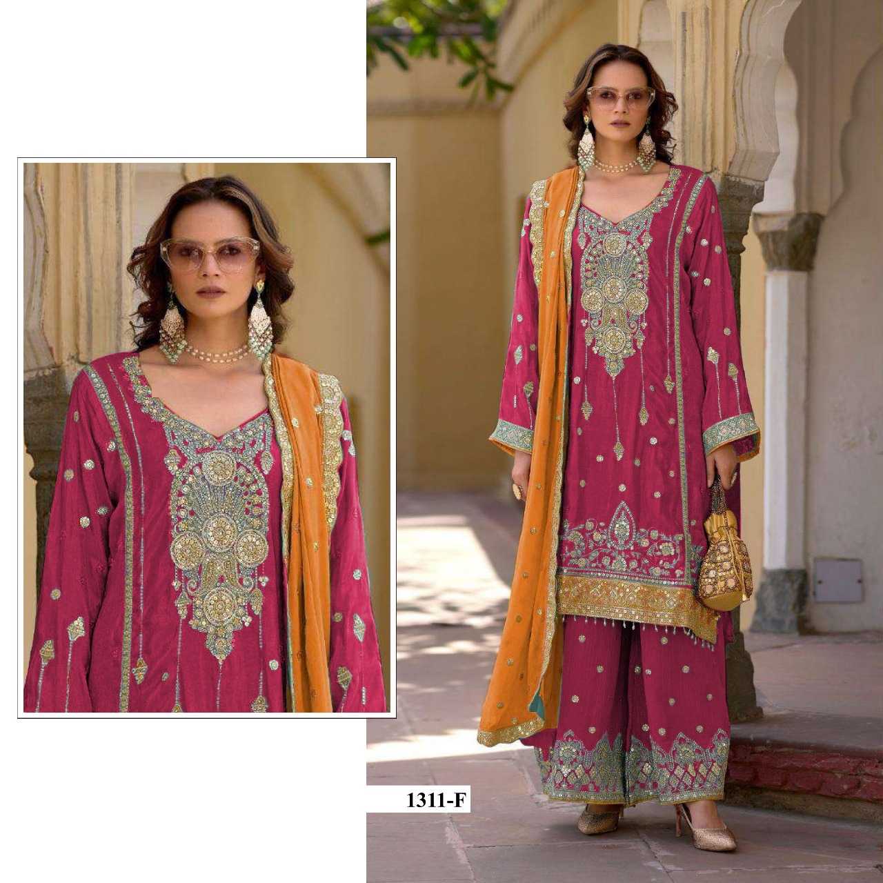 Ynf Chinon RIN197 4878 Suits & Dresses Wholesale Embroidery Suits Party wear suits Designer Suits Manufacturer