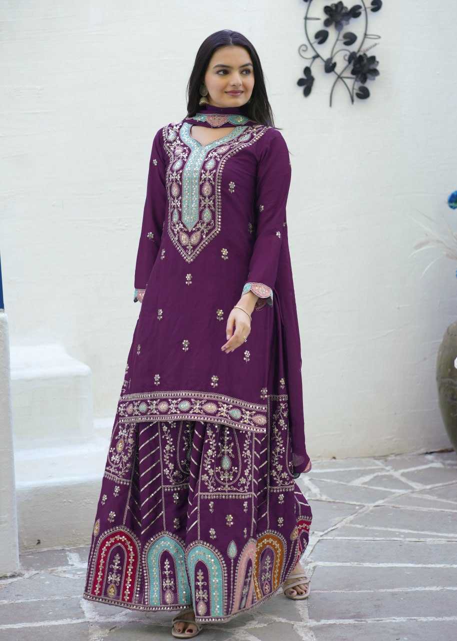 Ynf Chinon RIN232 23 Suits & Dresses Wholesale Sharara Salwar Suits Embroidery Suits Party wear suits Manufacturer