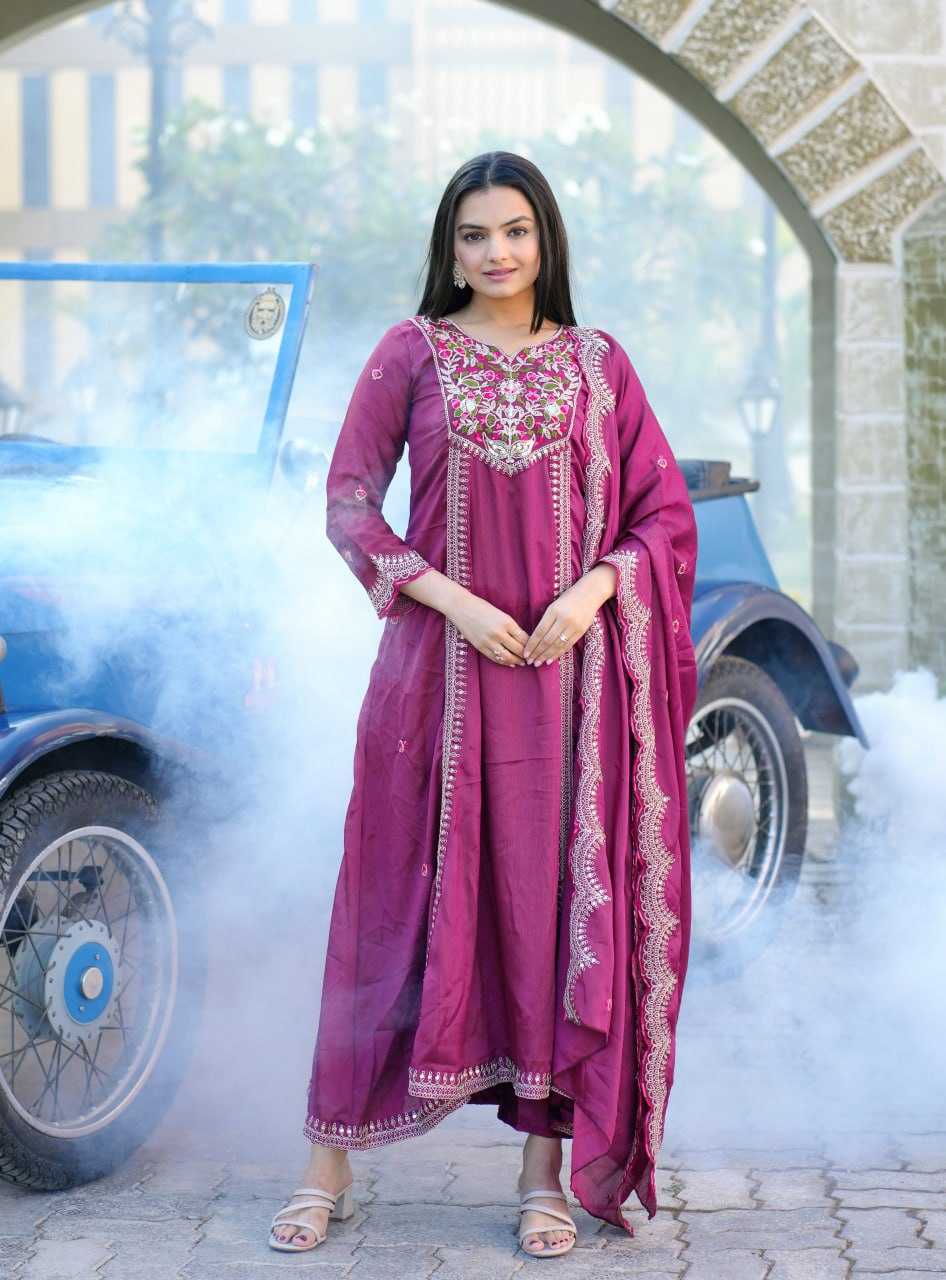 Ynf Chinon RIN232 41 Gowns Wedding Collections Festive Collections Wholesale Embroidered Gown Designer Gowns Gown With Dupatta Manufacturer