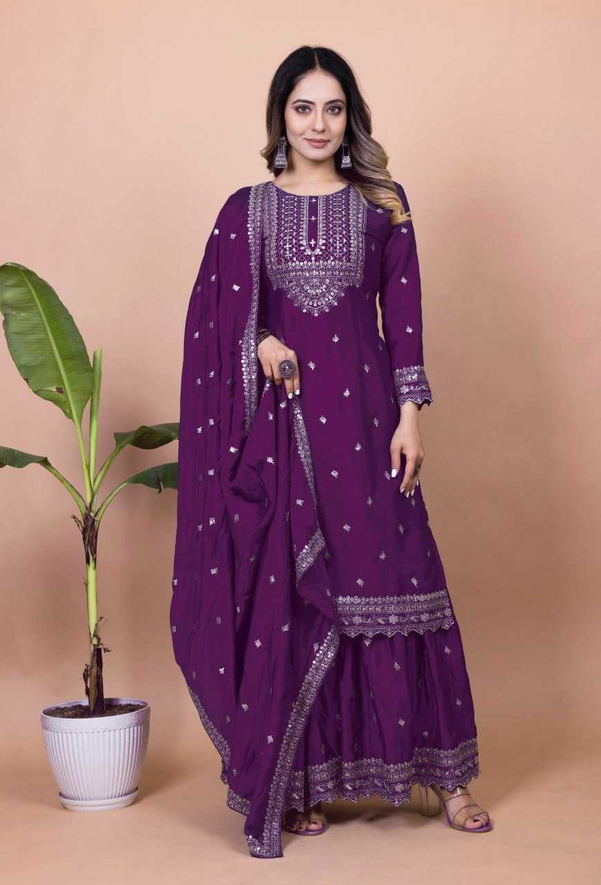 Ynf Chinon RIN232 61 Suits & Dresses Wedding Collections Festive Collections Wholesale Sharara Salwar Suits Designer Suits Embroidered Suits Manufacturer