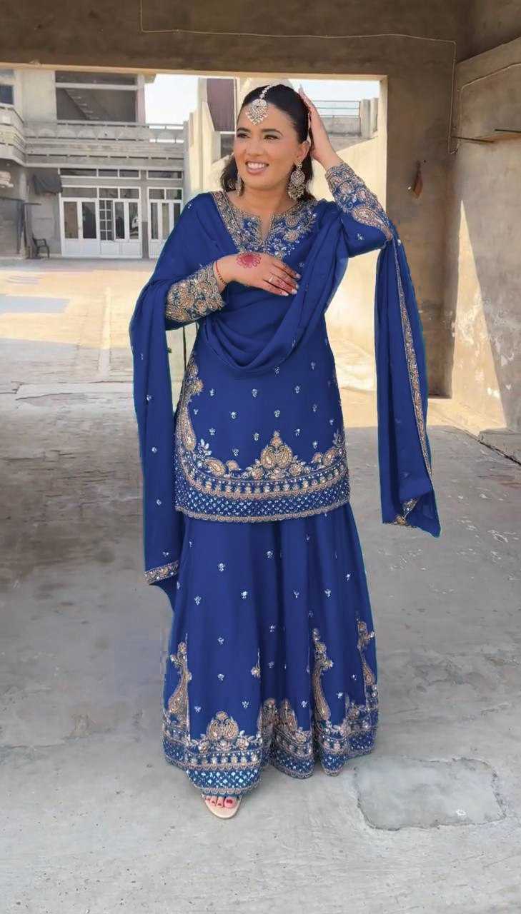 Ynf Chinon RIN232 73 Suits & Dresses Wedding Collections Festive Collections Wholesale Sharara Salwar Suits Designer Suits Embroidered Suits Manufacturer