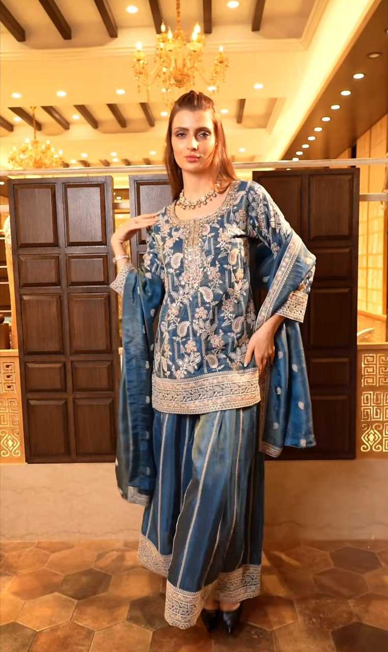 Ynf Chinon RIN232 76 Suits & Dresses Wedding Collections Festive Collections Wholesale Sharara Salwar Suits Designer Suits Embroidered Suits Manufacturer