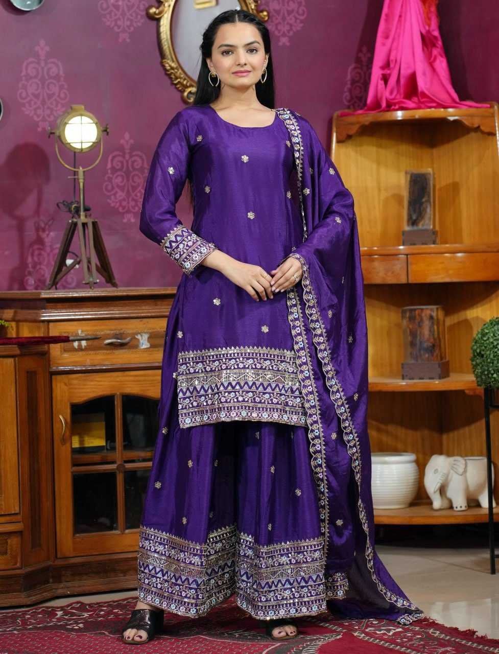 Ynf Chinon RIN232 84 Suits & Dresses Wedding Collections Festive Collections Wholesale Sharara Salwar Suits Embroidery Suits Designer Suits Manufacturer