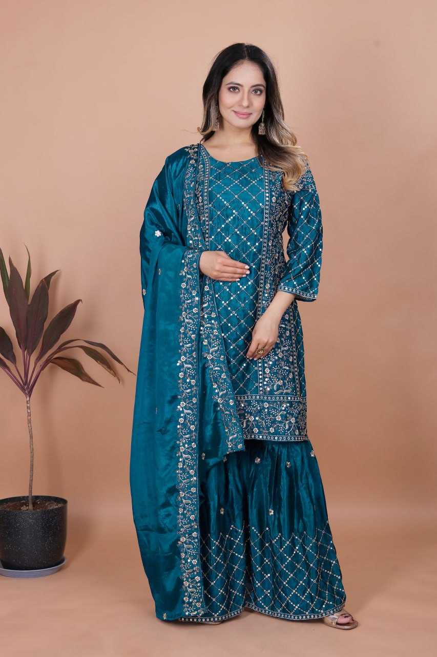 Ynf Chinon RIN232 87 Suits & Dresses Wholesale Sharara Salwar Suits Embroidery Suits Manufacturer
