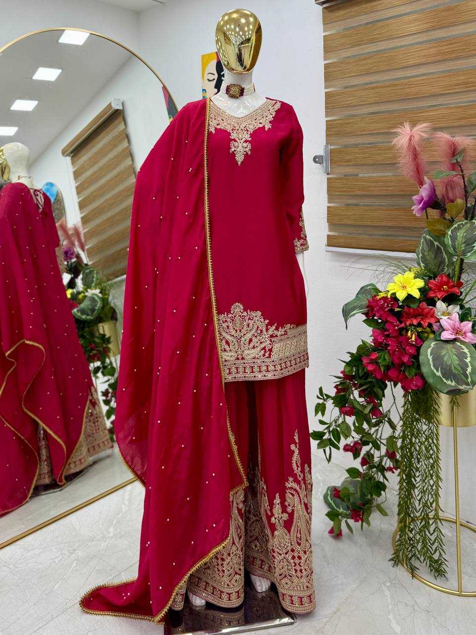 Ynf Chinon Silk KESH158 9283 Suits & Dresses Wholesale Ladies Suits Sharara Salwar Suits Dresses Manufacturer