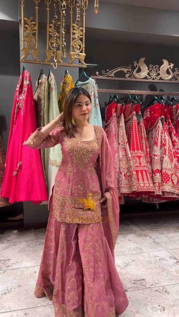 Ynf Chinon Silk KESH159 1711 Suits & Dresses Wedding Collections Festive Collections Wholesale Embroidery Suits Patiala Suits Ladies Silk Suit Manufacturer