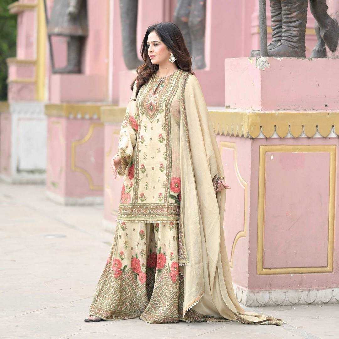 Ynf Chinon Silk KESH461 1707 Suits & Dresses Wedding Collections Festive Collections Wholesale Sharara Salwar Suits Printed Suits Ladies Silk Suit Manufacturer
