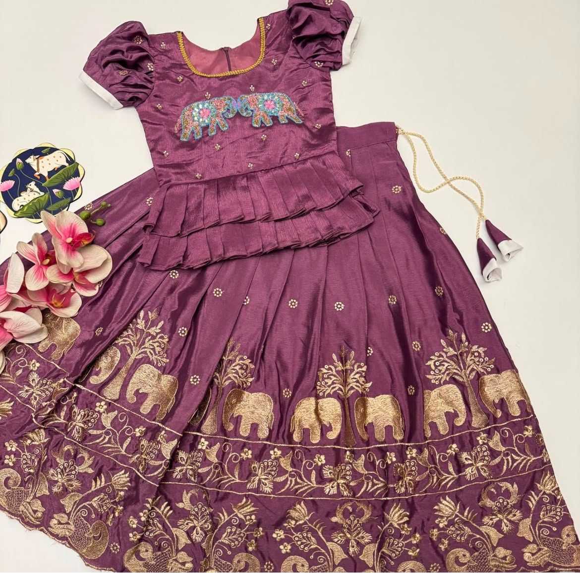 Ynf Chinon Silk KESH493 Can-Can Kids Wear Wholesale Kids Lehenga Kids Lehenga Choli Baby Girl Lehenga Manufacturer