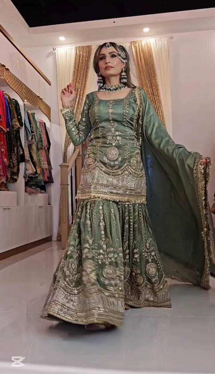 Ynf Chinon Silk KESH523 072 Suits & Dresses Wholesale Sharara Salwar Suits Ladies Silk Suit Wedding Suits Manufacturer