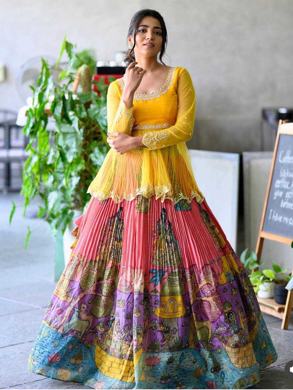 Ynf Chinon Silk KESH533 5024 Lehengas Wholesale Kalamkari Lehenga Silk Lehenga Embroidered Lehenga Manufacturer