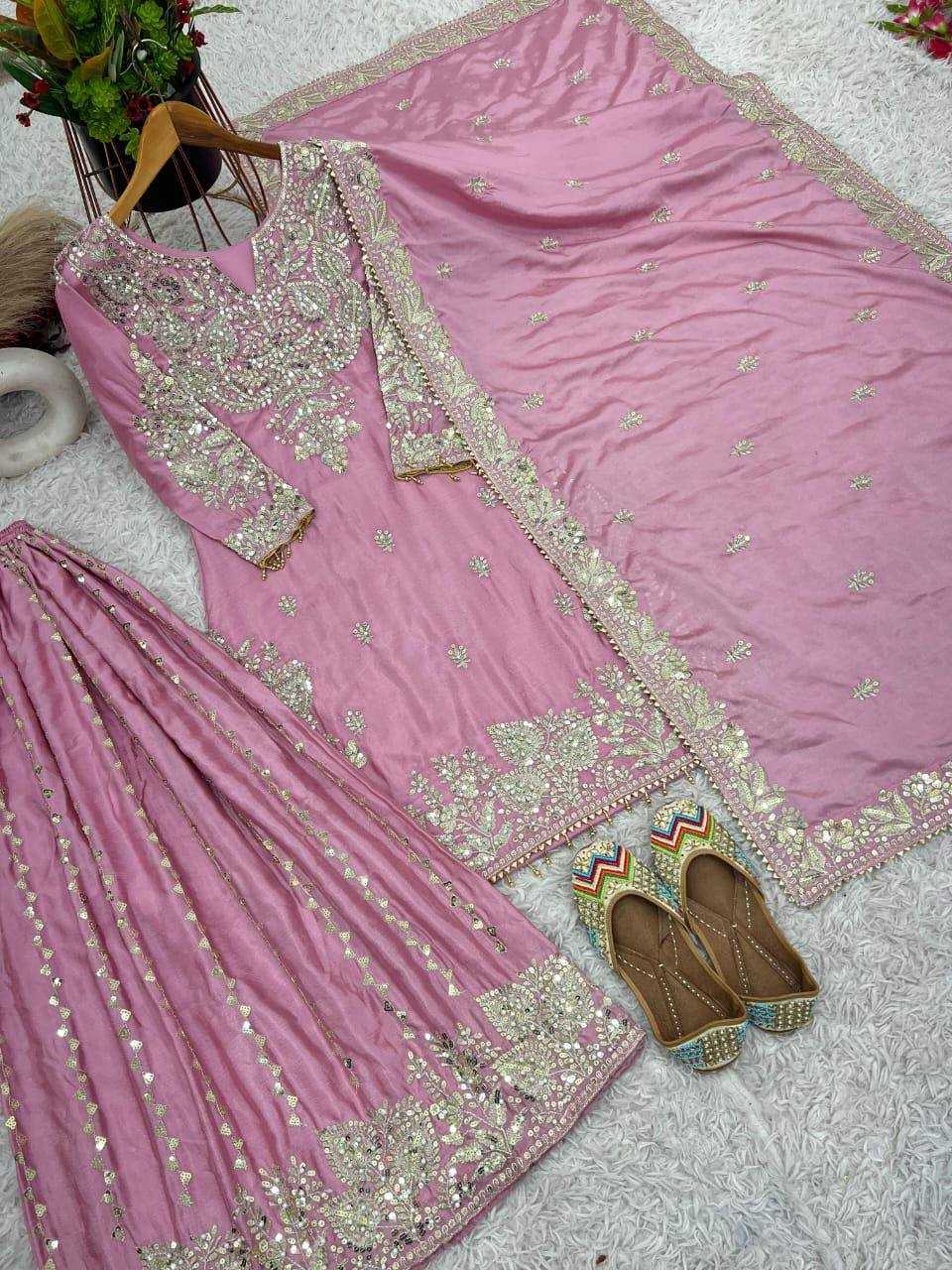 Ynf Chinon Silk KESH540 1113 Suits & Dresses Wholesale Sharara Salwar Suits Manufacturer