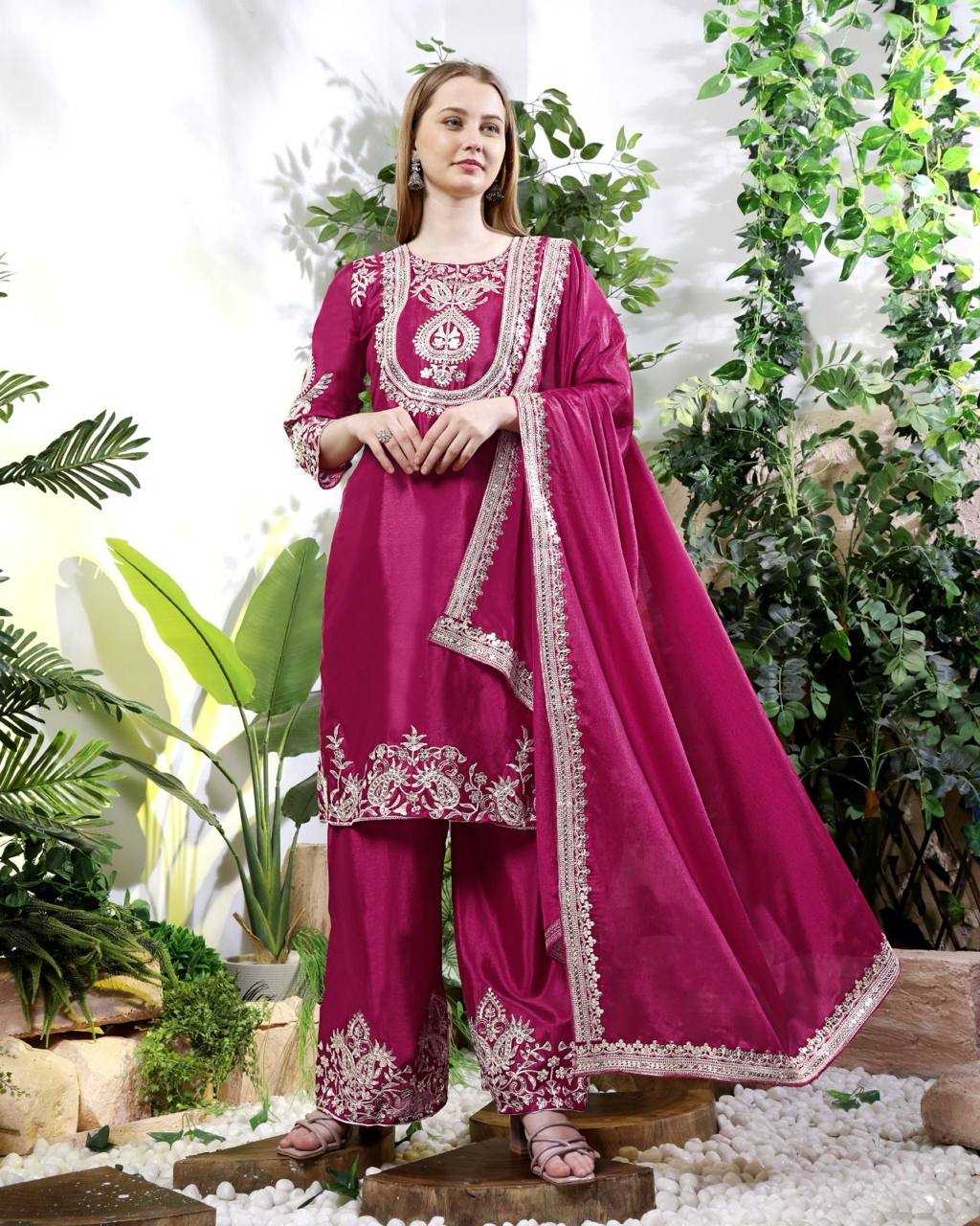 Ynf Chinon Silk KESH540 1133 Suits & Dresses Wholesale Sharara Salwar Suits Silk Suits Manufacturer