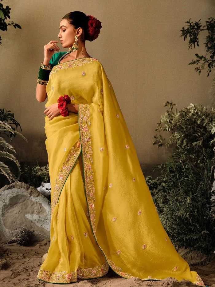Ynf Chinon Silk RIN188 Newton Sarees Wholesale Party Wear Sarees Fancy Sarees Embroidered Sarees Manufacturer