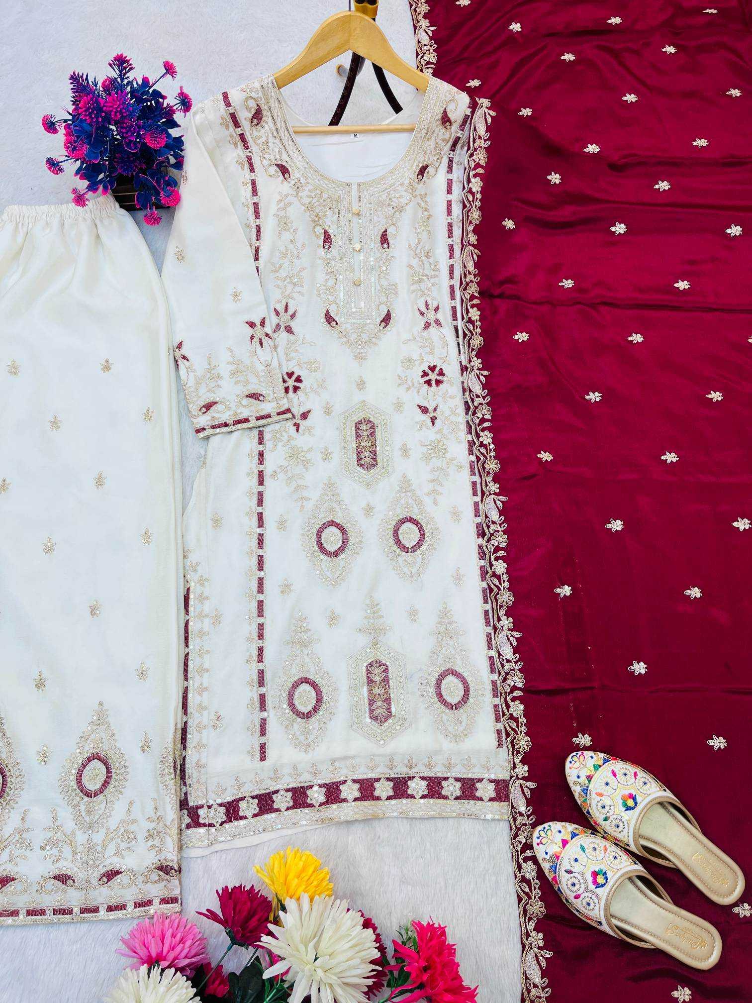 Ynf Chinon Silk RIN212 7040 Kurti Festive Collections Wholesale Kurti With Palazzo Eid Collections Manufacturer