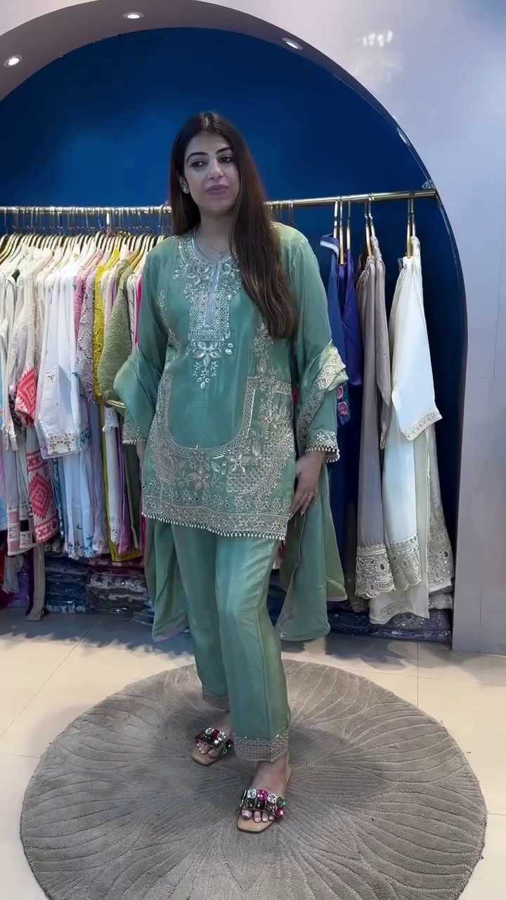 Ynf Chinon Silk RIN212 7067 Suits & Dresses Wholesale Embroidery Suits Designer Suits Manufacturer
